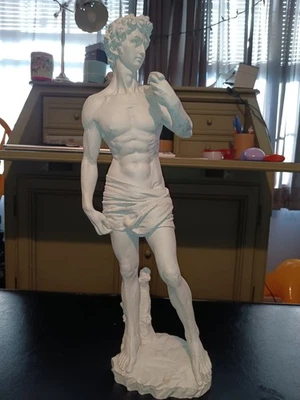 Vintage Large Detailed Beautiful 20" Michelangelo David Resin Statue Sculpture - Image 1 of 4