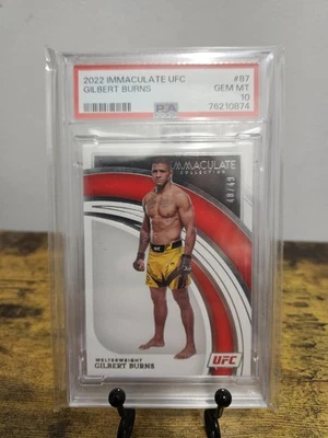 2022 UFC IMMACULATE GILBERT BURNS /49 PSA 10 POP 1 - Image 1 of 2