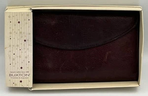 Cartera de cuero marrón rojizo vintage Buxton para mujer 7" x 4" nueva - Imagen 1 de 10