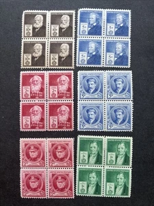 55556 USA Stamp US Sc# MVLHOG 1-10c Famous People 6 Blocks Fresh SP* - Picture 1 of 2
