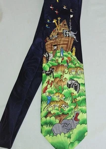 Arche Noah Krawatte Herren Tiermotiv Neuheit Krawatte Kirche Bibel Motiv - Bild 1 von 3