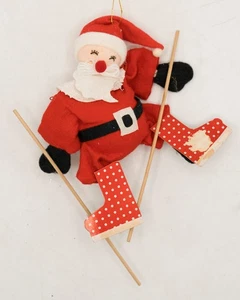 Papel tela fieltro adorno navideño vintage esquí Papá Noel Taiwán China - Imagen 1 de 16