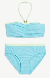 NEW Justice girl's 2 Piece Halter Terry Bikini Swimsuit (XS 5/6) - Picture 1 of 1