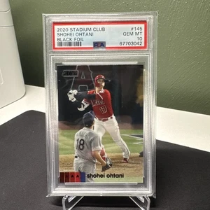 2020 Stadium Club Shohei Ohtani Black Foil PSA 10 #145 - Picture 1 of 2