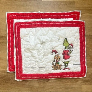 Pottery Barn Teen Dr Suess's The Grinch gesteppter Kissenbezug Standard weiß #G414 2er Set - Bild 1 von 8