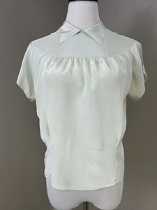 Vintage 40er Jahre Damen Seide oder Acetat Sekretär Bluse selbstgenäht wie besehen - Bild 1 von 14
