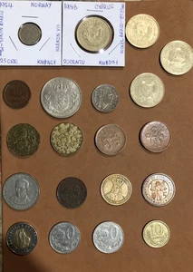 1918-2023 EUROPA 20 MÜNZEN LOT-ALBANIEN,,DÄNEMARK,NORWEGEN,ITALIEN,ZYPERN,NORWEGEN,TSCHECHIEN - Bild 1 von 2