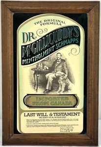 Vintage Dr. McCullcuddy's Menthomint Schnapps Liqueur Mirror - EXCELLENT! - Picture 1 of 7