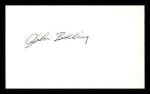 John Bolling Autographed Signed 3x5 Index Card Philadelphia Phillies 174091