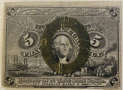 1863 2nd Issue 5 Cents Fractional Currency Better Grade #38232 - Image 1 of 2