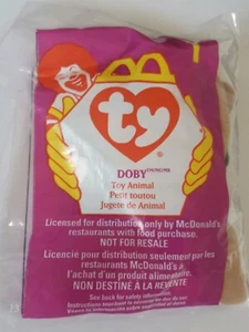 McDonalds Ty Teenie Beanie Doby The Dog 1998 #1 nuevo en paquete - Imagen 1 de 2