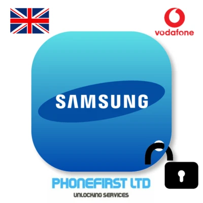 Samsung Galaxy S5 S6 S7 Edge S8 S9 S10 S20 S21 S22 S23 Vodafone Reino Unido Código de desbloqueo Foto 1 de 4