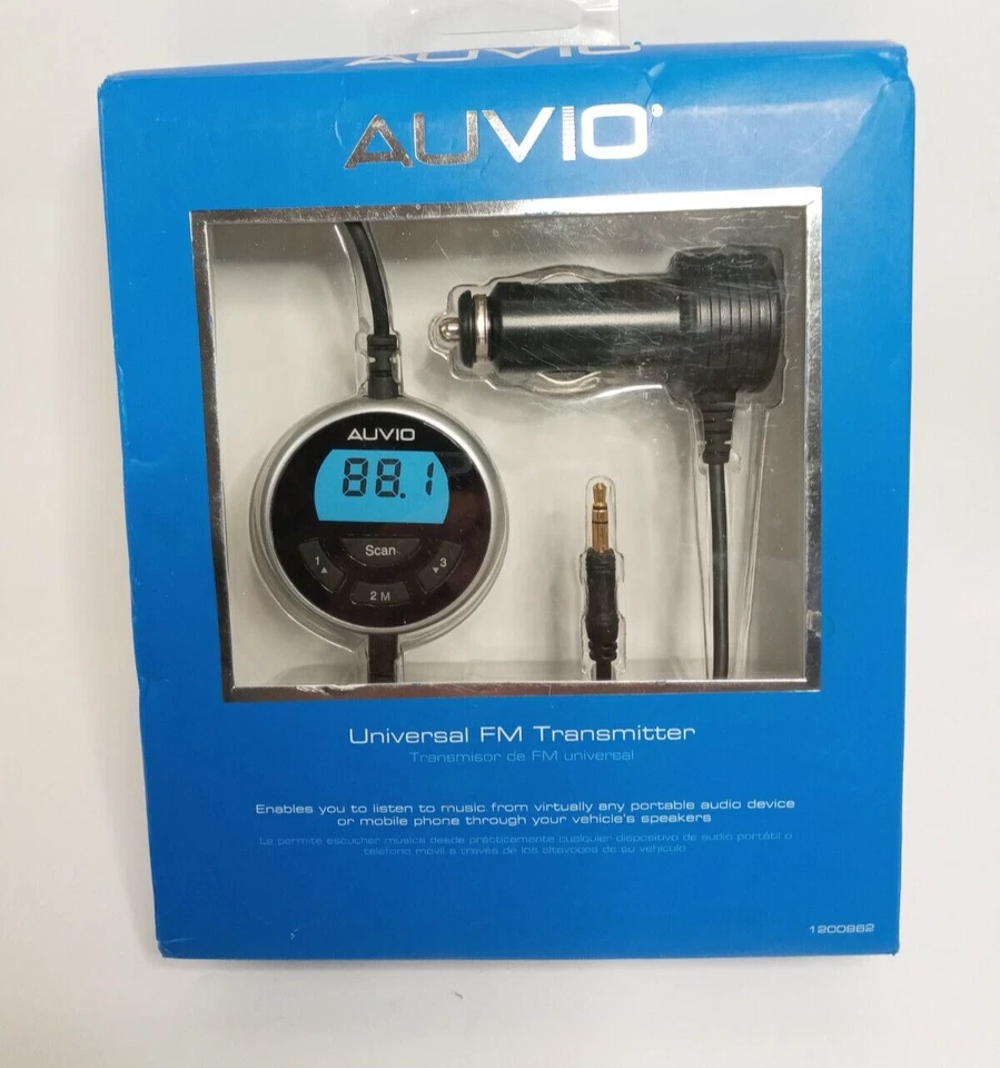 Auvio Universal FM Transmitter and  1/32” (3.5mm) To 3/32” (2.5mm) Adapter - Image 1 of 4