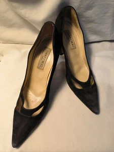 Jimmy Choo decolte donna vintage nere scamosciate punta chiusa tg. 39 - Foto 1 di 6