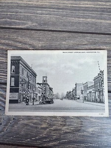 Vintage Main Street Postkarte Hoopeston Illinois 1930er Standard 4x6 - Bild 1 von 3