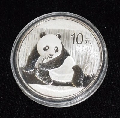 Moneda bullion de plata Chinese Panda 2015 1 oz .999 10 yuanes redonda Foto 1 de 4