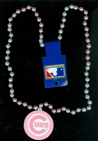 Chicago Cubs Pink Logo Medallion Bead Necklace - New Cover