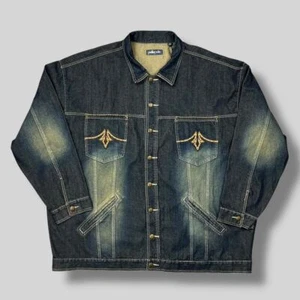 Vintage 90s Pelle Pelle Button Down Denim Jacket 4XL - Picture 1 of 6