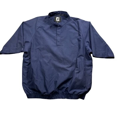 FJ FootJoy 大号海军蓝雨衣衬里 100% 聚酯纤维弹性腰围高尔夫 — 第 1/4 张图片