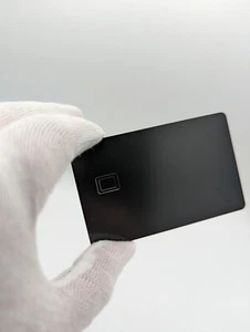 ๐บ๐ธ Heavy Metal Stainless Steel Credit Card Blank w/ Chip Slot Mag Strip Black - Picture 1 of 2