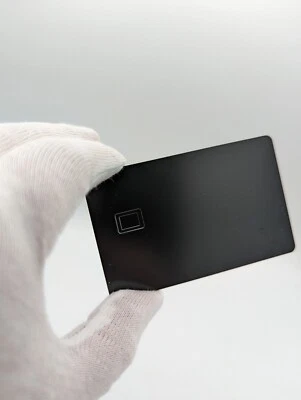 🇺🇸 Heavy Metal Stainless Steel Credit Card Blank w/ Chip Slot Mag Strip Black - Image 1 of 2