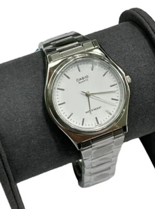 Casio Unisex Wrist Watch Silver White Analog Quartz New Battery 32mm. New - Picture 1 of 7