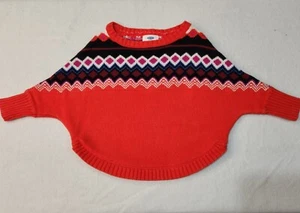 Old Navy Girls Orange W/ Fuchsia Accent 3T Sweater Poncho - Picture 1 of 8