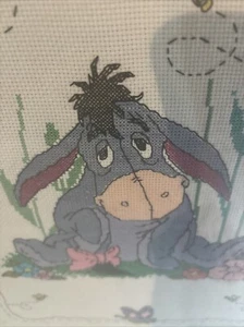 Eeyore Winnie The Pooh Disney Handmade Cross Stitch Hanging Picture Framed - Picture 1 of 9