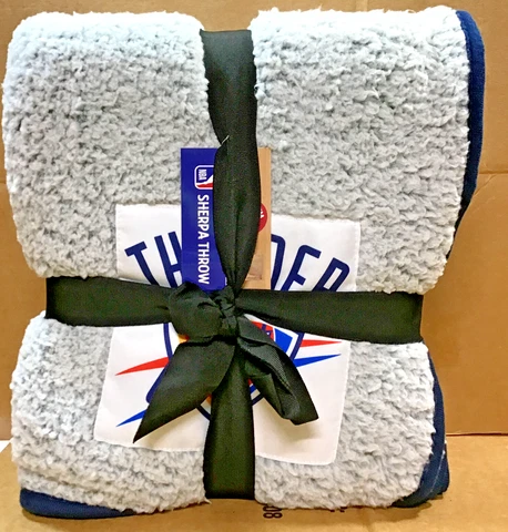Oklahoma City Thunder OKC NBA Sherpa Throw Blanket 50 x 60 Inches R3 Cover