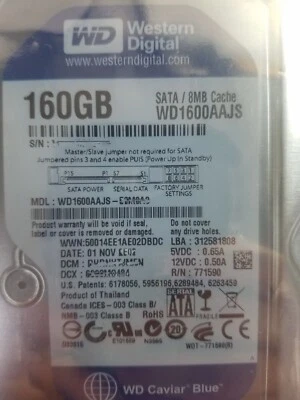 Western Digital Caviar Blue  Desktop 3.5" WD1600AAJS 160GB 7200RPM 8MB S-ATAII - Image 1 of 2