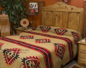 Western Ranch Blanket Bedspread -Yavapai Pattern Queen - Picture 1 of 2