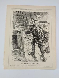 1915 Punch Ilustración Dibujos Animados Gabinete Barco Patrón Mares Asquith - Imagen 1 de 1