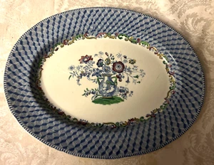 Copeland Spode Portland Vase Large Blue Oval Platter/Turkey Serving Tray NICE! - Picture 1 of 6