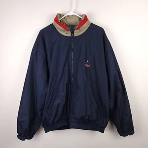 Faconnable Jacket Mens XL Blue Full Zip Sport Coat Hidden Hooded Nylon Lined - Picture 1 of 18