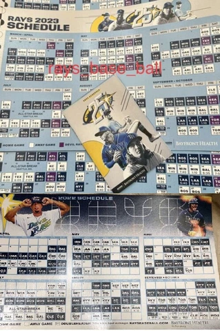 2022 & 23 Tampa Bay Rays Magnet Schedules &Pkt Scheds Arozarena Franco All Stars Cover