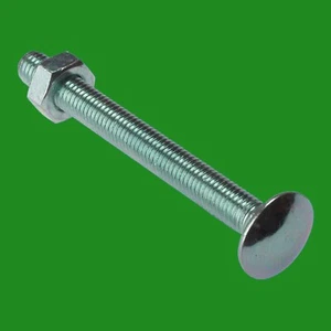 50x M10 x 100mm Carriage Bolt & Nut, Pan Head, Chrome Steel, Strong Coach Screw - Picture 1 of 1