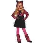 Niedliches Leopraden-Kostüm Kinder Katzenkostüm Cat Pink-Schwarz Größe Zur Wahl