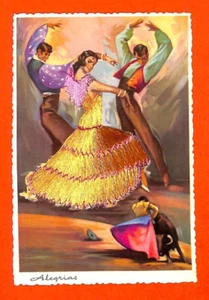 ESPAGNE / CPSM BRODÉE / DANSEUSE DE FLAMENCO - Foto 1 di 2