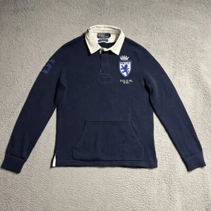 VTG RL Fleece Rugby Sweatshirt Men Small Ralph Lauren Kangaroo Pocket No.3 - Picture 1 of 17