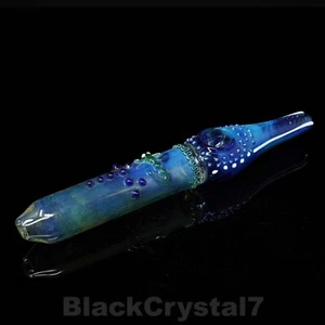 9" Handmade Blue Electric Energy Steam Roller Tobacco Smoking Bowl Glass Pipes - Picture 1 of 4