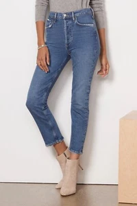 AGOLDE Women's Riley High Rise Straight Crop Low Stretch Jeans Silence Size 29 - Bild 1 von 11