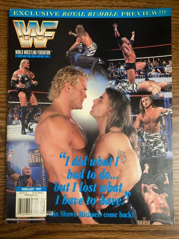 SHAWN MICHAELS WWF Magazine February 1997 w JERRY LAWLER Poster See photos! WWE Cover
