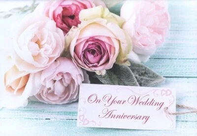 MILL BROOK On Your Wedding Anniversary - Anniversary Greeting Card - 01623