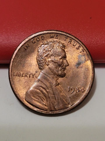 1984 Lincoln penny lightning strike die crack obverse from we thru head Cover