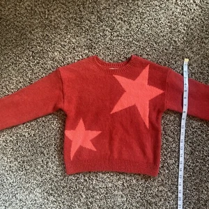Cat & Jack Girls Sweater Red Pink Stars Size M (8) New With Tags - Picture 1 of 5