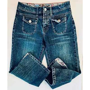 Arizona Jeans girl’s denim blue cargo cropped capri, regular size 10 - Picture 1 of 5