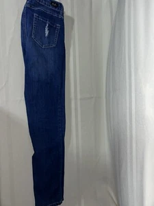 Earl Jean Skinny Distressed  Med  Blue Denim Jeans Size 2 - Picture 1 of 6