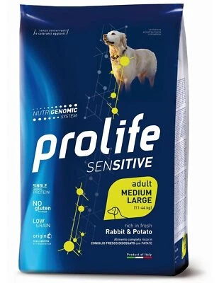 prolife - Sensitive Adult Medium/Large al Coniglio e Patate da 10 kg - Immagine 1 di 2