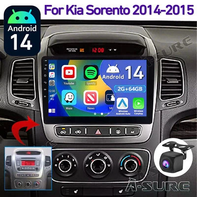 64G Apple Carplay para Kia Sorento 2014-2015 coche estéreo GPS radio Android 14 + AHD Foto 1 de 4