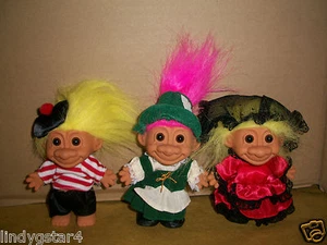 TROLL RUSS BERRIE COLLECTIBLE 5" AROUND THE WORLD FRANCE GERMANY SPAIN TROLL LOT - Picture 1 of 4
